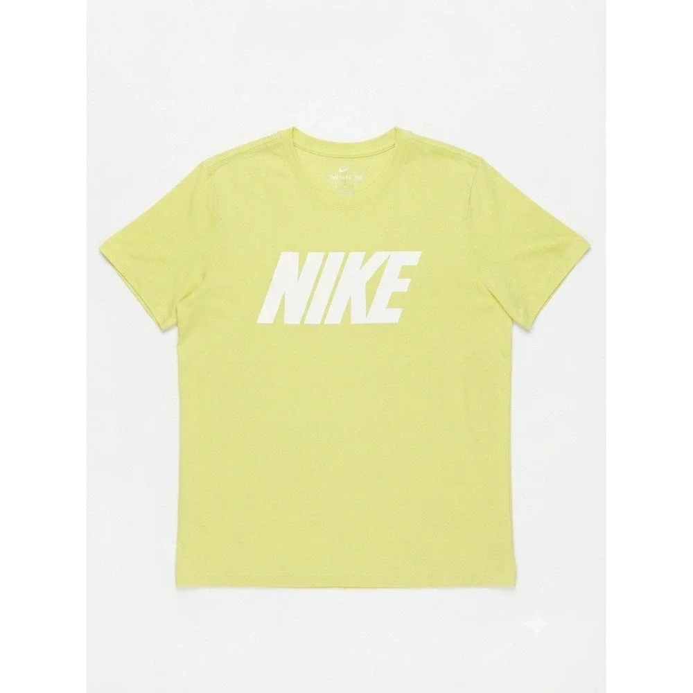 The Nike Tee Men's XL Yellow Green Short Sleeve Graphic Logo T-Shirt Casual